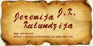 Jeremija Kulundžija vizit kartica